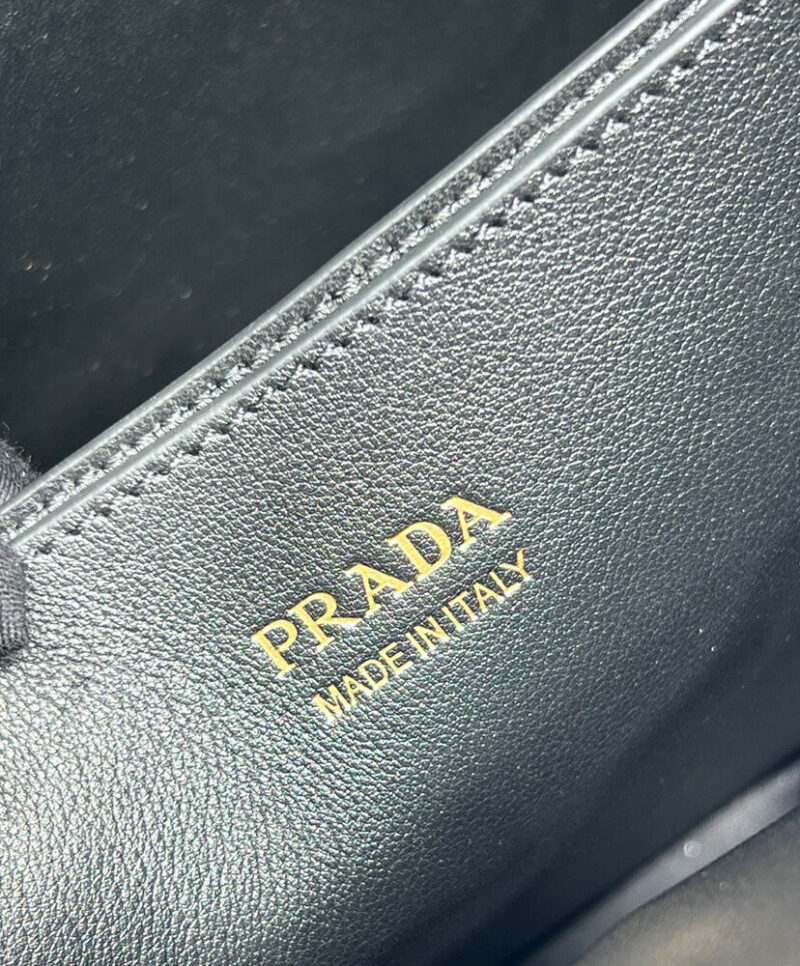 Prada Medium Leather Handbag With Belt 1BA417 Black